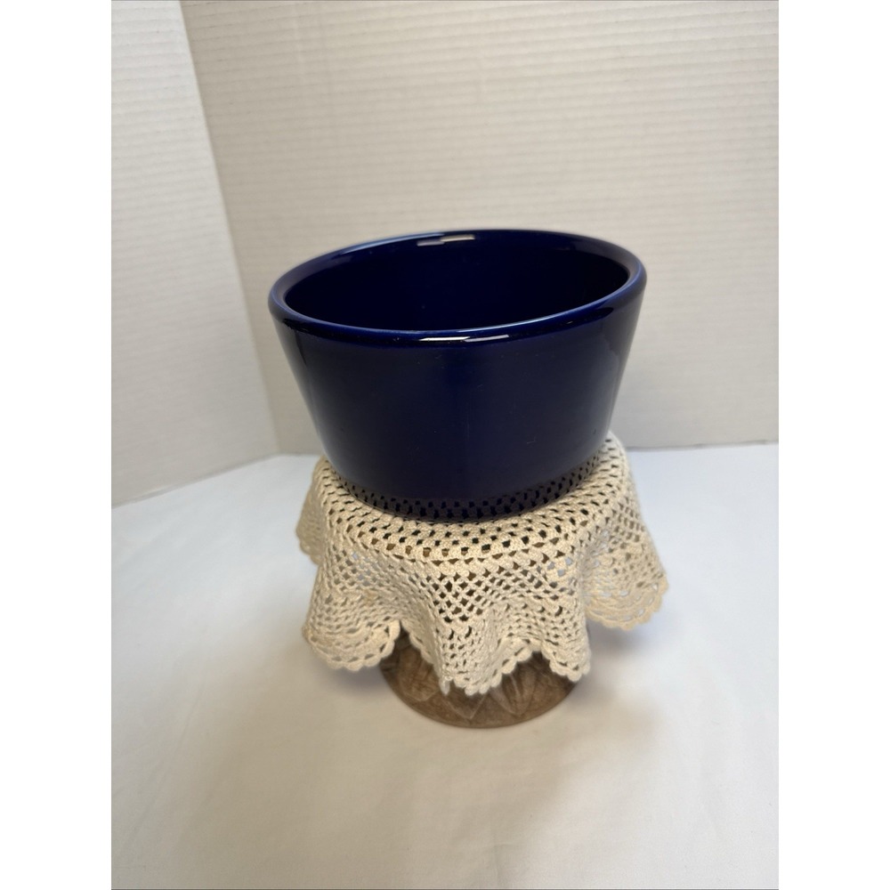 Vintage HALL Company Cobalt Blue 3.75"X6.25" Crock/Planter USA #619.